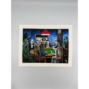 Tom Carlton “Old School Horror Card Game” Signed and Numbered Print